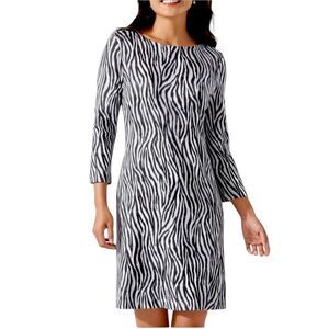 NWT TOMMY BAHAMA ZEBRA PRINT GRAY KNEE LENGTH‎ DRESS WOMENS SIZE SMALL